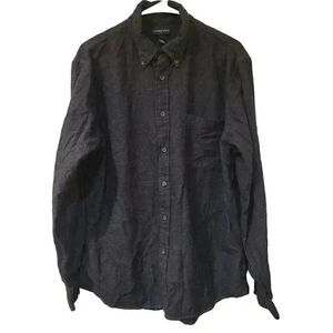 𝅺Land's End Men's Charcoal Gray Baumwolle Long Sleeve Button Down Shirt